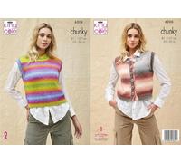 King Cole Knitting Pattern Ladies Chunky Slipover & Womens Waistcoat (6208)