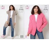 King Cole Knitting Pattern Ladies Super Chunky Detail Jacket & Waistcoat (6273)