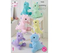 King Cole Yummy Knitting Pattern - 9202 Cuddly Dinasaurs