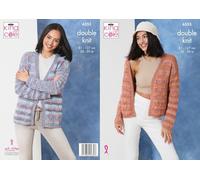 King Cole Ladies Knitting Pattern Double Knit Womens Short & Long Cardigans (6353)
