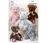 King Cole Knitting Pattern Small Medium & Large Bears Soft Stuffed Toy (9207)