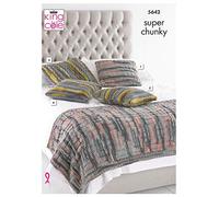 King Cole Knitting Pattern Textured Throw and 4 Styles Cushion in Quartz Super Chunky 5642
