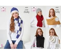 King Cole Ladies Celestial Super Chunky Knitting Pattern Accessories (6069)