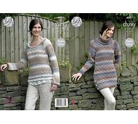 King Cole Ladies Chunky Knitting Pattern Womens Raglan Sleeve Tunic & Sweater (4981)