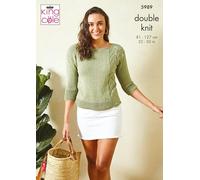 King Cole Ladies DK Knitting Pattern 3/4 Sleeve or Sleeveless Lace Top (5989)