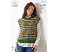 King Cole Ladies DK Knitting Pattern Diamond or Fairisle Pattern Slipover Top (6019)