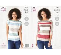 King Cole Ladies DK Knitting Pattern Easy Knit Boat Neck Sweater & Top (5783)