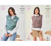 King Cole Ladies DK Knitting Pattern Easy Knit Round or V Neck Tank Top (5994)