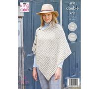 King Cole Ladies DK Knitting Pattern Easy Knit Stocking or Garter Stitch Rib Poncho (5793)