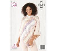 King Cole Ladies DK Knitting Pattern Mock Cable or Irish Moss Stitch Poncho (5785)