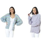 King Cole Ladies DK Knitting Pattern Statement Sleeve Cardigan & Sweater (6010)