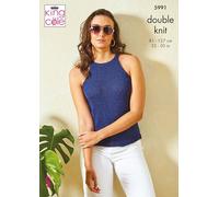 King Cole Ladies DK Knitting Pattern Stocking Stitch or Cable Panel Top (5991)