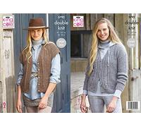 King Cole Ladies DK Knitting Pattern Womens Cardigan & Waistcoat (5792)