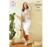 King Cole Ladies DK Knitting Pattern Womens Round or V Neck Cardigan (5992)
