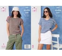 King Cole Ladies DK Pattern Double Knitting Womens V Neck or Boat Neck Tops (6352)
