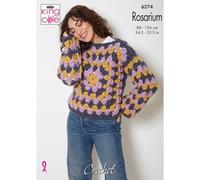 King Cole Ladies Double Knit Crochet Pattern Granny Square Jumper & Slipover (6274)