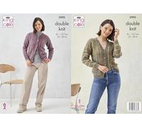 King Cole Ladies Double Knit DK Knitting Pattern Round or V Neck Cardigan (5995)