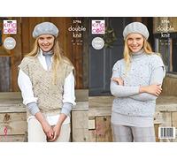 King Cole Ladies Double Knit DK Knitting Pattern Round or V Neck Tank Top (5796)