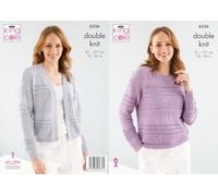 King Cole Ladies Double Knit DK Knitting Pattern Womens Cardigan & Sweater (6336)
