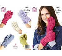King Cole Ladies Double Knit Knitting Pattern Cable or Stocking Stitch Mittens & Gloves (5969)