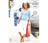 King Cole Ladies Double Knit Knitting Pattern Womens Cardigan & Short Sleeve Top (5745), Multicolor, 32'' - 50''