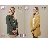 King Cole Ladies Double Knit Knitting Pattern Womens Sweater & Cardigan (5672)