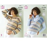 King Cole Ladies Double Knit Knitting Pattern Womens Top & Sweater (5911)