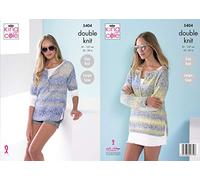 King Cole Ladies Double Knitting Pattern Easy Knit Short or Long Sleeved Top (5404)
