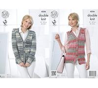King Cole Ladies Double Knitting Pattern Womens Cable Knit Cardigan & Waistcoat Drifter DK (4256)
