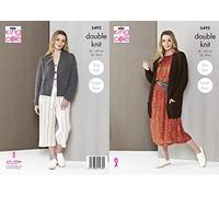 King Cole Ladies Double Knitting Pattern Womens Easy Knit Edge to Edge Jackets (5492)