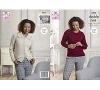 King Cole Ladies Double Knitting Pattern Womens Lacy Sweater & Cardigan (5225)