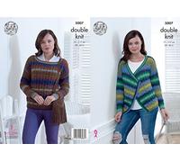 King Cole Ladies Double Knitting Pattern Womens Long Sleeved Cardigan & Sweater (5007)