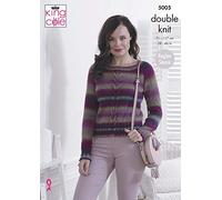 King Cole Ladies Double Knitting Pattern Womens Raglan Sleeve Cabled Sweater & Cardigan (5005)