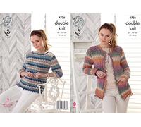 King Cole Ladies Double Knitting Pattern Womens Tassel Edging Jacket & Sweater (4726)