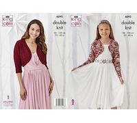 King Cole Ladies & Girls Double Knit DK Knitting Pattern 3/4 or Long Sleeve Bolero (6095), 22'' - 40''