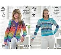King Cole Ladies & Girls Sweater & Cardigan Opium Knitting Pattern 4183