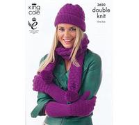 King Cole Ladies Hats, Gloves & Scarves Merino Knitting Pattern 3650 DK