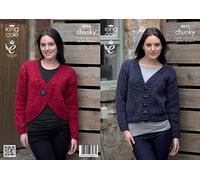 King Cole Ladies Jackets Knitting Pattern Chunky Tweed 4033