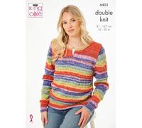 King Cole Ladies Knitting Pattern (6403) in Bramble DK - Cardigan & Top in Bramble DK