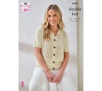 King Cole Ladies Knitting Pattern (6482) in Linendale DK - Cardigan & Sweater Knitted in Linendale DK