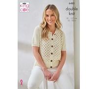 King Cole Ladies Knitting Pattern (6482) in Linendale DK - Cardigan & Sweater Knitted in Linendale DK