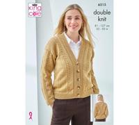 King Cole Ladies Knitting Pattern (6515) in Glitz DK - Cardigan and Tank Top in Glitz DK