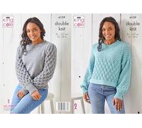 King Cole Ladies Knitting Pattern Double Knit Sweaters (6159), 81cm - 127cm (32” - 50” Inches)