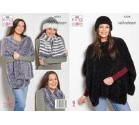 King Cole Ladies Knitting Pattern Womans Velveteen Plush Accessories (6324)