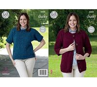 King Cole Ladies Knitting Pattern Womens Easy Knit Jacket & Top (4425)