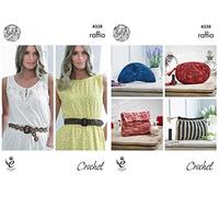 King Cole Ladies Purses & Belts Raffia Crochet Pattern 4338 by King Cole