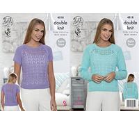 King Cole Ladies Raglan Sweater & Top Cottonsoft Knitting Pattern 4518 DK