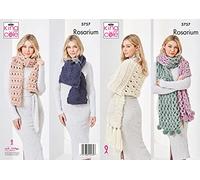 King Cole Ladies Rosarium Mega Chunky Knitting Pattern Shawls & Scarves (5757)