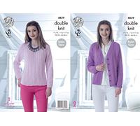 King Cole Ladies Sweater & Cardigan Cottonsoft Knitting Pattern 4839 DK,Multicolor,28" - 46” bust