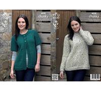 King Cole Ladies Sweater & Cardigan Knitting Pattern 4038 Chunky